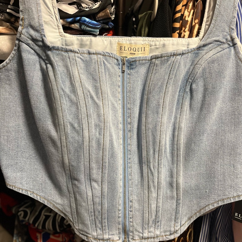 ELOQUII Denim Top